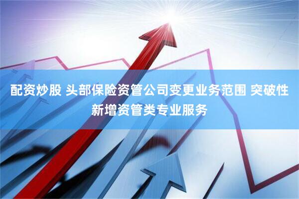 配资炒股 头部保险资管公司变更业务范围 突破性新增资管类专业服务