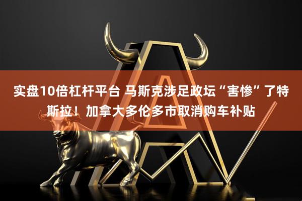 实盘10倍杠杆平台 马斯克涉足政坛“害惨”了特斯拉！加拿大多伦多市取消购车补贴