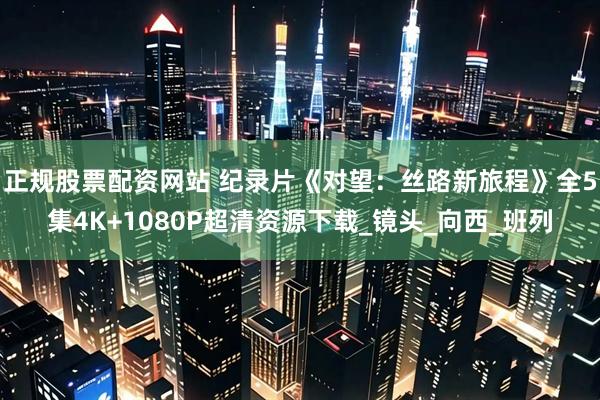正规股票配资网站 纪录片《对望:丝路新旅程》全5集4K+1080P超清资源下载_镜头_向西_班列